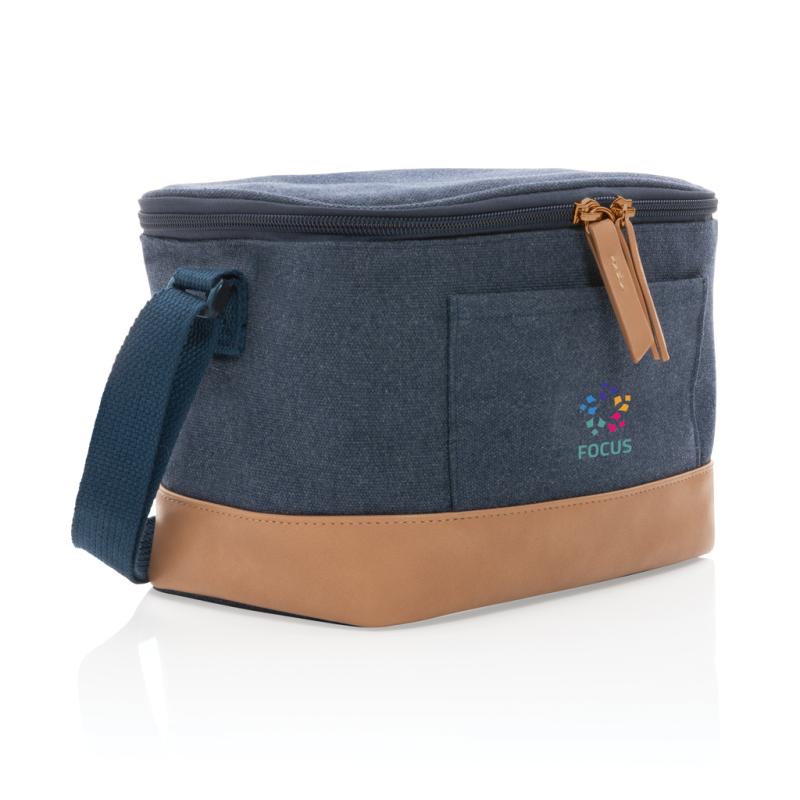 Malá chladiaca taška Impact z 16 oz. recykl. canvas AWARE™ modrá 7