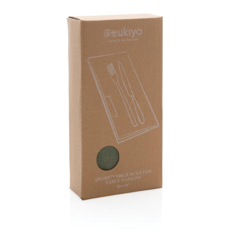 Obrúsky Ukiyo zo 180g recyklovanej bavlny AWARE™ zelená 12