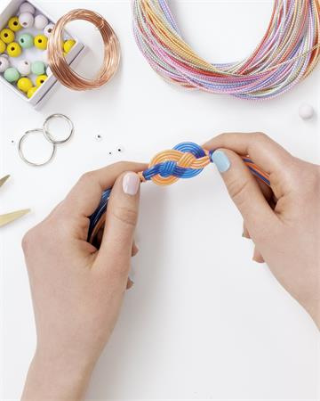 Kreatívny špagát, 100 cm, 100 ks, FOLIA, „Basic Mix“, mix farieb 3