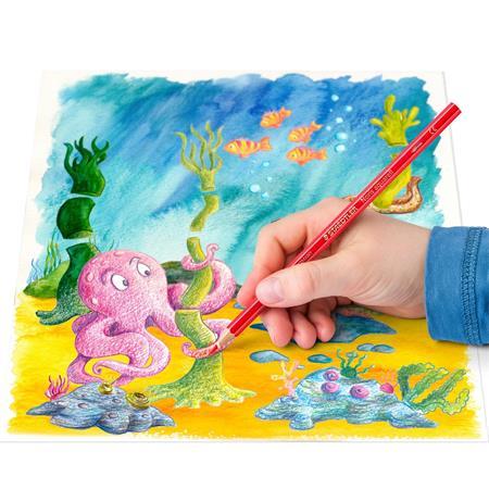 Akvarelové ceruzky, so štetcom, STAEDTLER "Noris Club", 12 rôznych farieb 2