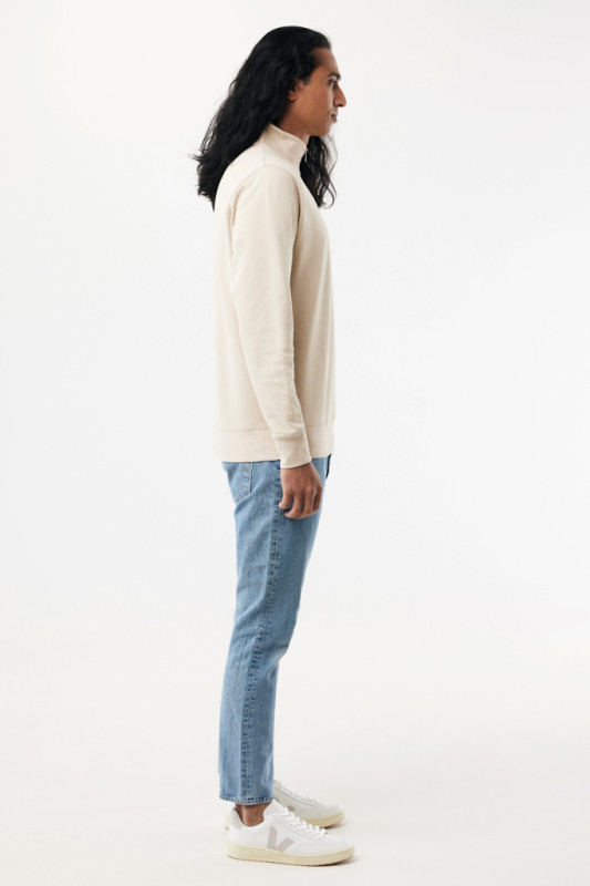 IQONIQ Elgon sveter s krátkym zipsom z recyklovanej bavlny desert XL 11