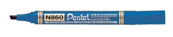 Permanentný popisovač, 0,6-4,5 mm, zrezaný hrot, PENTEL "N860", modrá 1