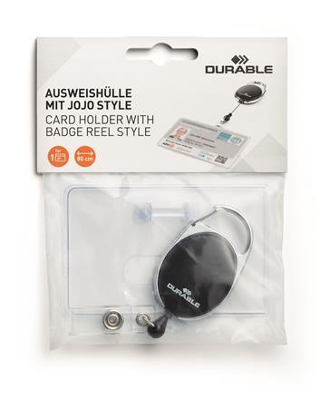 Výsuvný kotúč, s možnosťou vysunutia, so svorkou, DURABLE "Style", čierna 2