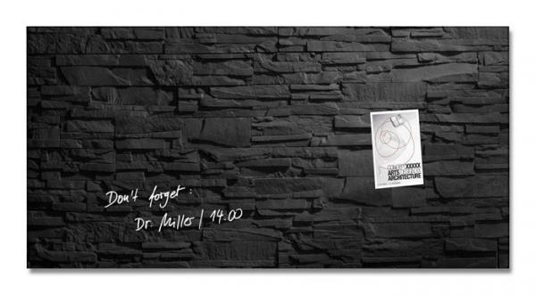 Magnetická sklenená tabuľa, 46x91 cm, SIGEL "Artverum® ", bridlica 1