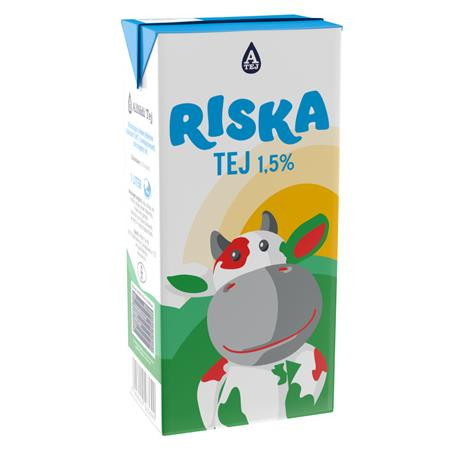 . Trvanlivé mlieko, balené v krabici, 1,5 %, 1 l, RISKA
