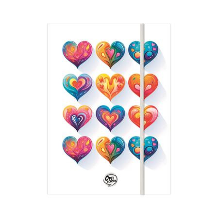 Doska s gumičkou, kartón, A4, OPTISCHOOL "Love" 1