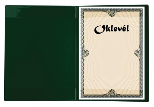 Obal na certifikáty, semišový, A4, VICTORIA, zelený 2