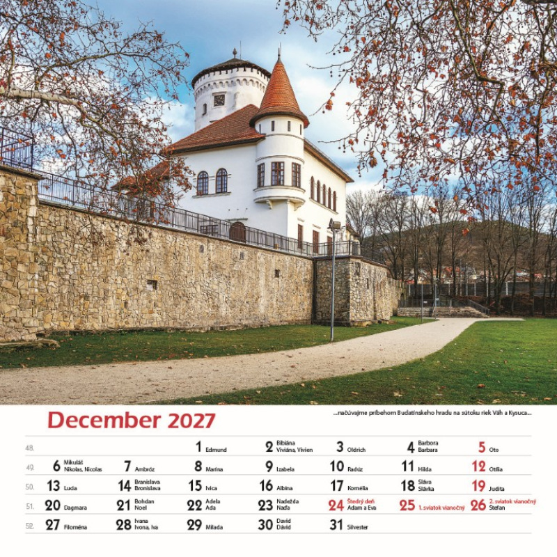 Nástenný kalendár Hrady a zámky Slovenska 2027 13