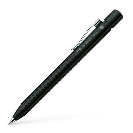 Guľôčkové pero, 0,35 mm, stláčací mechanizmus, FABER-CASTELL "Grip-2011", metalická čierna 1