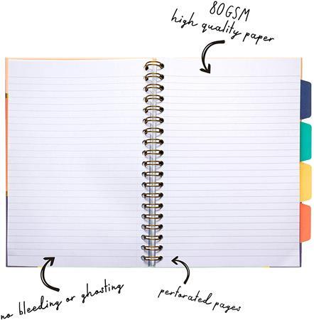 Špirálový zošit, B5, linajkový, 100 listov, PUKKA PAD "Floral Love Project Book", mix vzor 5