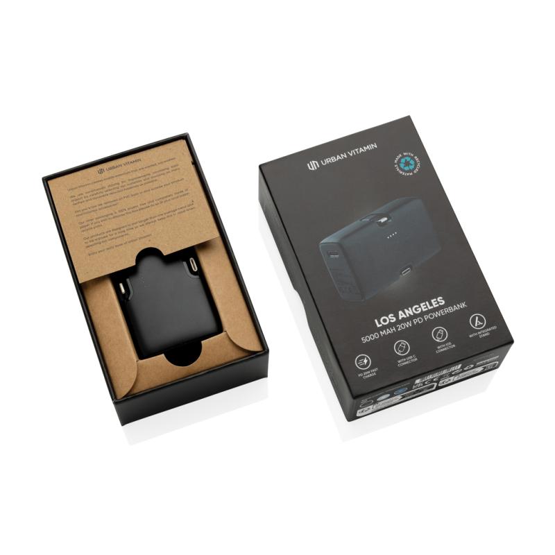 Powerbanka Urban Vitamin Los Angeles 20W PD z plastu RCS čierna 16