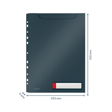Euroobal, s dierovaním, A4 maxi, LEITZ "Cosy Privacy", matná sivá 4