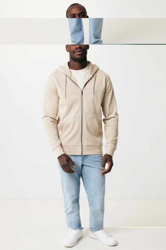 Mikina na zips s kapucňou IQONIQ Abisko z recykl. bavlny desert L 4