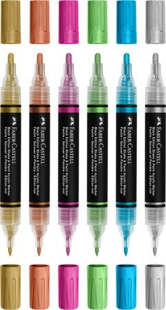 Dekoračný popisovač, sada, 1,0/3,0 mm, obojstranný, akrylový, FABER-CASTELL "Shake&Paint", 2