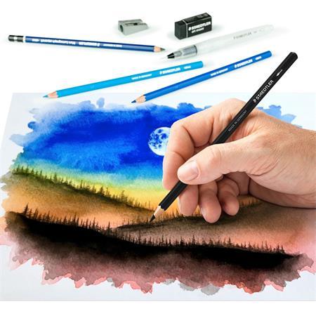 Akvarelové ceruzky, so štetcom, gumou, strúhadlom, grafitovou ceruzkou, STAEDTLER "Design 3