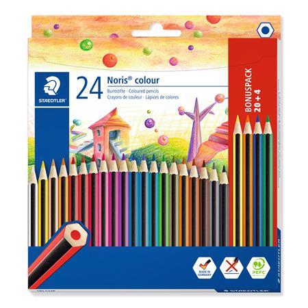 Farebné ceruzky, šesťhranné, STAEDTLER "Noris Colour", 20+4 rôznych farieb