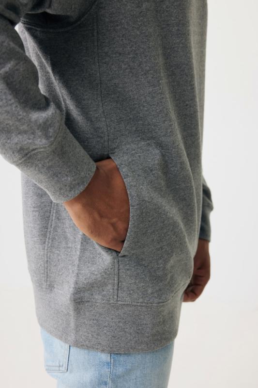 Mikina s bočnými vreckami IQONIQ Yengo z rec. bavlny light heather anthracite L 13
