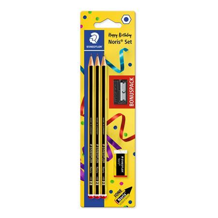 Grafitová ceruzka, HB, šesťhranná, so strúhadlom a gumou, STAEDTLER "Noris" 1