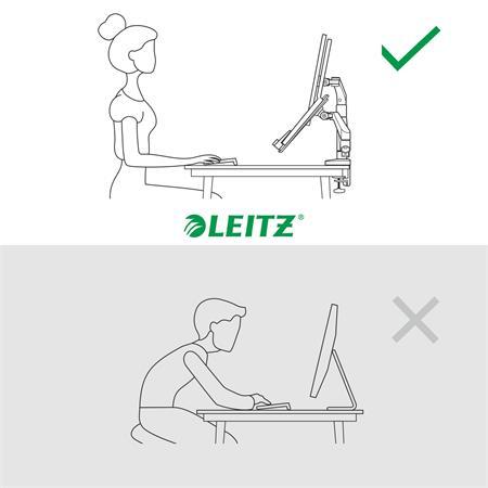 Dvojité priestorovo úsporné rameno na monitor a notebook, LEITZ "Ergo Dual", tmavosivá 7