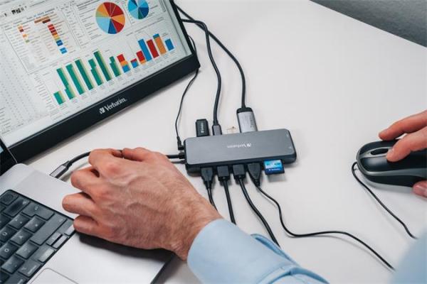 USB HUB, USB-C PD/2xHDMI/VGA/LAN/3xUSB/USB-C/2xUSB 2.0/SD/mSD/3,5jack VERBATIM 6