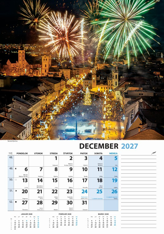 Nástenný kalendár Slovensko z výšky 2027 13