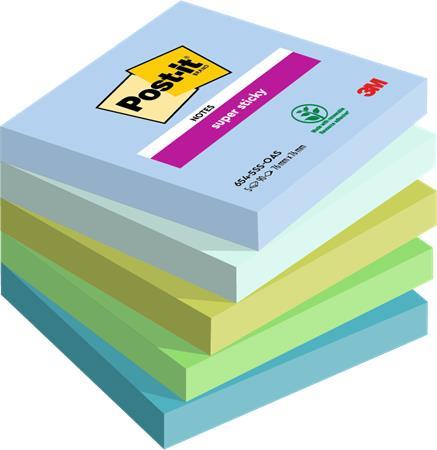 Samolepiaci bloček, 76x76 mm, 5x90 listov, 3M POSTIT "Super Sticky Oasis", mix farieb 1