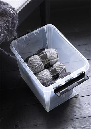 Úložný box, plastový, 14 l, čierne úchytky, SMARTSTORE "Classic 11", priehľadný 5