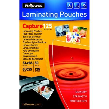 Laminovacia fólia, 125 mikr., 54x86 mm, lesklá, 50 ks, FELLOWES 1