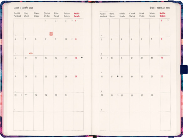 NOTIQUE Planbook diár/notes Kytica 2026, 13 x 21 cm 5