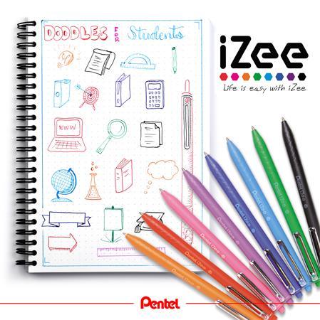 Guľôčkové pero, 0,35 mm, stláčací mechanizmus, PENTEL "iZee", zelená 3