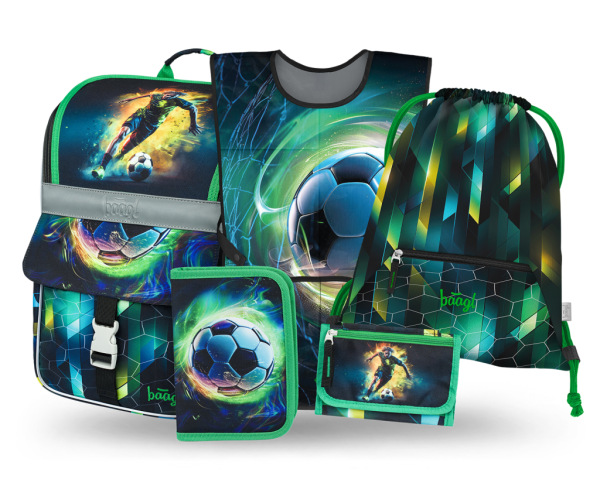 BAAGL SADA 5 Zippy Futbal Hráč: aktovka, peračník, vrecko, zástera, peňaženka