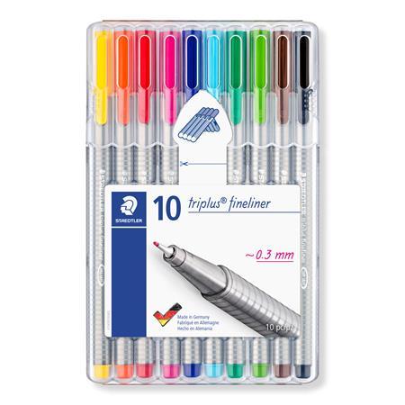 Liner, sada, 0,3 mm, STAEDTLER "Triplus STAEDTLER Box", 10 rôznych farieb 1