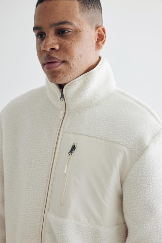 Pile fleece bunda IQONIQ Diran z recykl. polyesteru prírodné XXXL 16