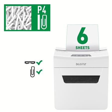 Skartovací stroj, konfetti, 6 listov, LEITZ "IQ Protect 6X" 5