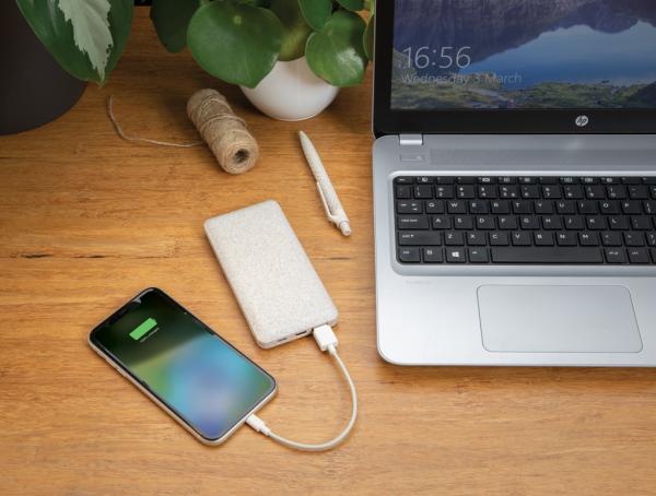 Powerbanka 10 000 mAh z pšeničnej slamy khaki 8