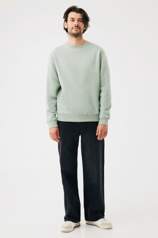 IQONIQ Toria Unisex mikina s okrúhl. výstrihom z rec. bavlny Iceberg green XL 5