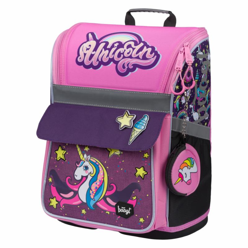 BAAGL SET 7 Zippy Unicorn: aktovka, penál, sáček, desky, box, zástěra, samolepky 2