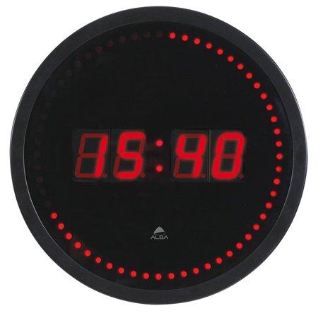 Nástenné hodiny, LED displej, 30 cm, ALBA "Horled", čierne 1