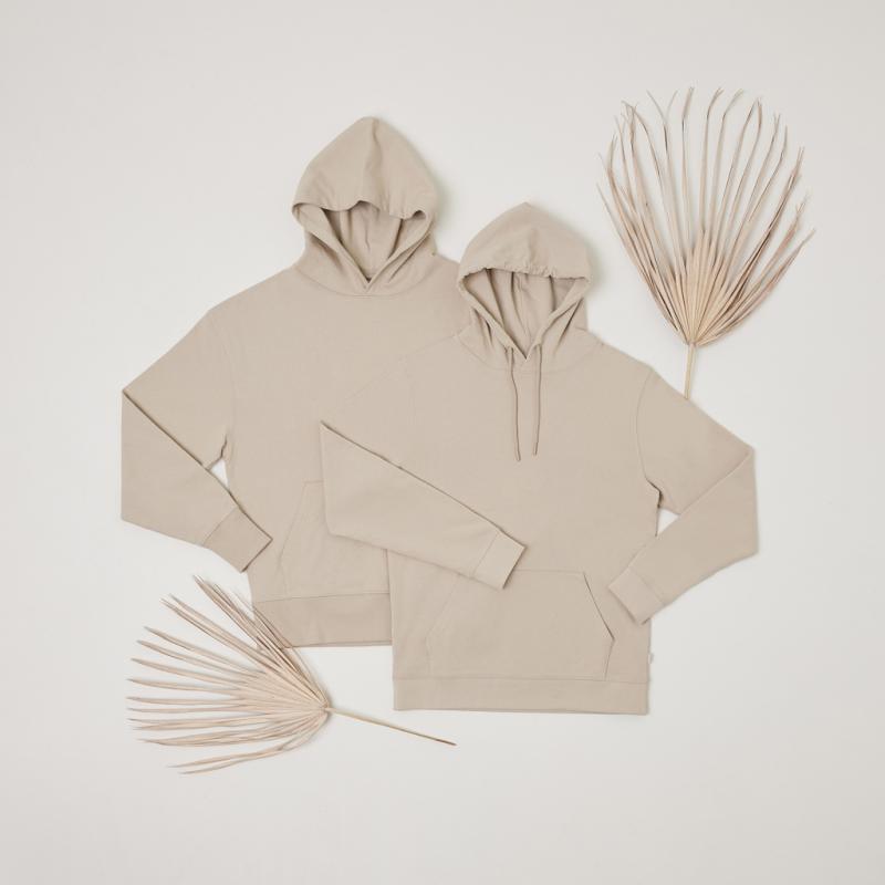 Mikina s kapucňou IQONIQ Yoho relaxed fit z recykl. bavlny desert S 17
