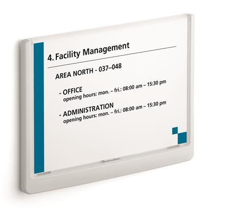 Informačná tabuľka, 148,5x210 mm, DURABLE "CLICK SIGN", biela 3