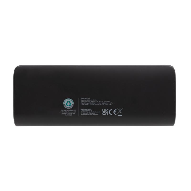 Rýchla powerbanka 20000mAh FlashCharge z RCS recykl. plastu čierna 4