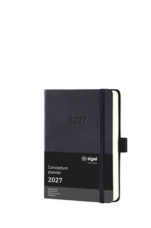 Diár, A6, denný, 2026, tvrdá obálka, SIGEL "Conceptum", čierny 2