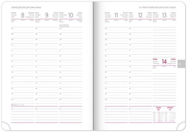 NOTIQUE Týždenný diár Ajax 2026, modrý, 15 x 21 cm 1