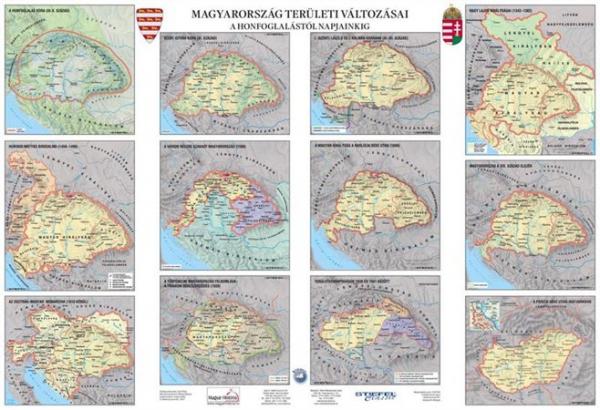 STIEFEL Podložka na stôl,"Dejepisná mapa Maďarska/Teritoriálne zmeny - Magyar történet áttekintése 2
