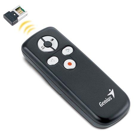 Diaľkový ovládač, prezentačný, s laserovým ukazovátkom, bezdrôtový, GENIUS "Media Pointer