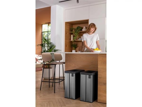 Odpadkový kôš na triedený odpad, bez veka, 54 l, CURVER "Verto Recycle", sivý/čierny 2
