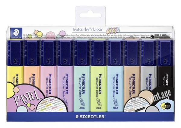 Zvýrazňovač, sada, 1-5 mm, STAEDTLER, "Textsurfer Classic Pastel", 10 rôznych farieb 1