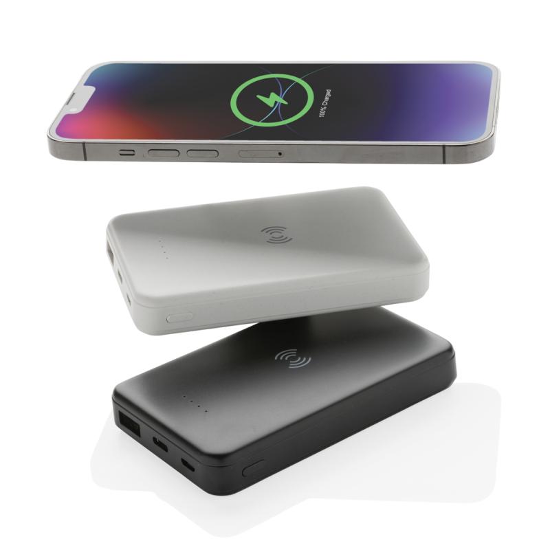 Bezdrôtová powerbanka 5000 mAh 5W z RCS recykl. plastu biela 10