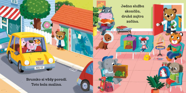 BRUMKO ROZUMKO ZVEROLEKÁROM – Obrázky s pohyblivými prvkami 2