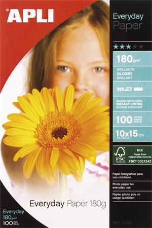 Foto papier, k atramentovým tlačiarňam, 10x15 cm, 180 g, lesklý, APLI "Everyday" 1